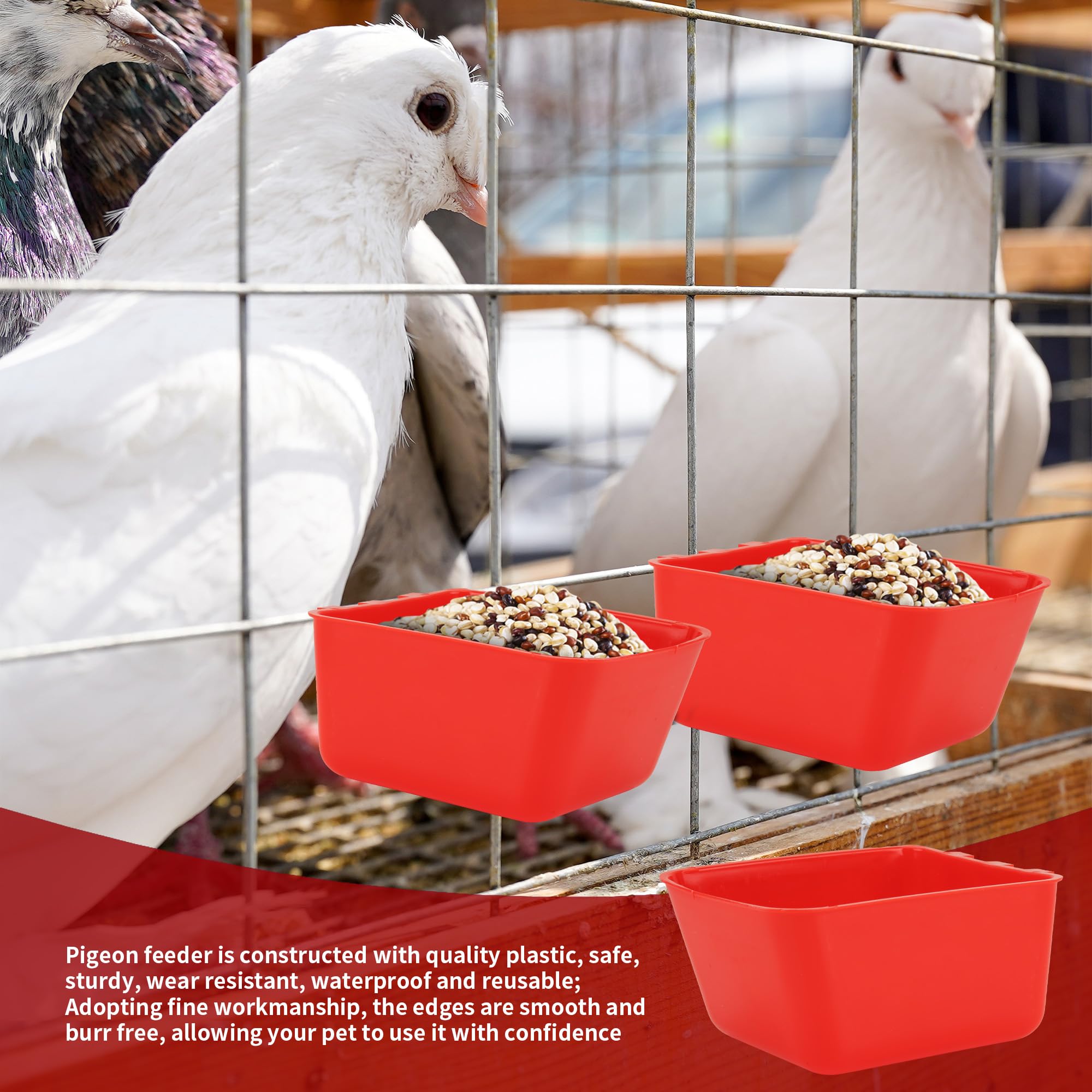 GSHYMXT chicken feeder cup, red, easy refilling