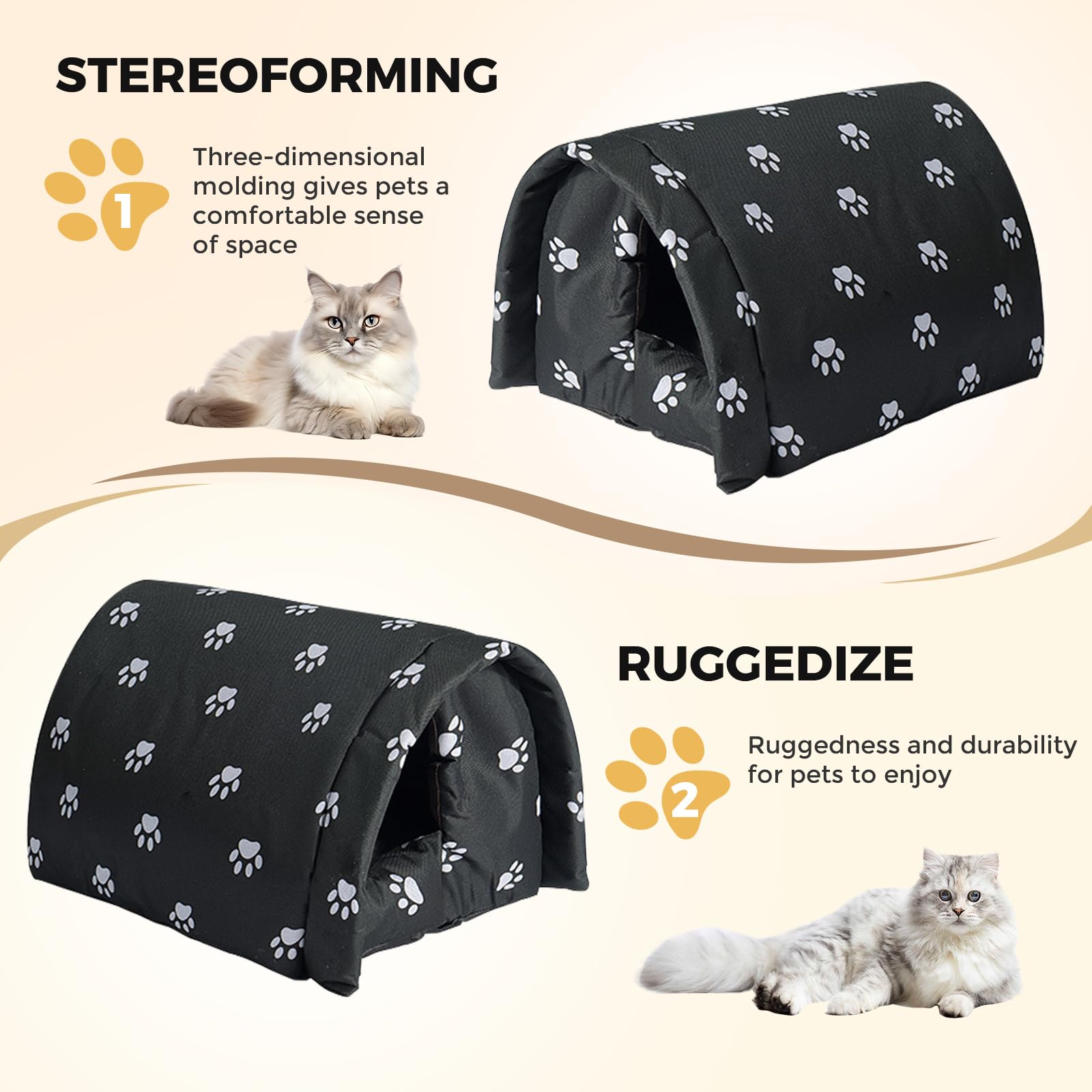 GTDSAOZG cat house plush interior provides warmth and comfort