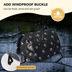GTDSAOZG cat house outdoor winter black side view shows foldable design