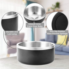 Gteller non-slip rubber-base dog bowl helps keep bowls steady.