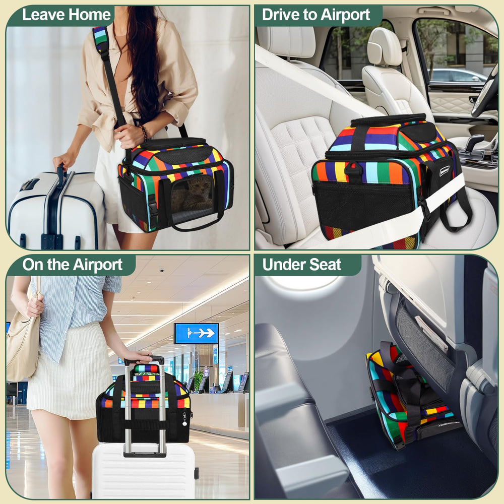 GTMANSWORD machine-washable mat and durable fabric simplify cleaning after travel.