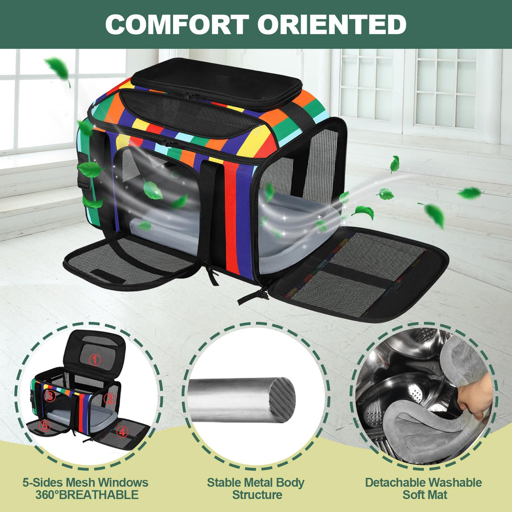 GTMANSWORD carrier with locking zippers and collar clip keeps pets secure on the move.
