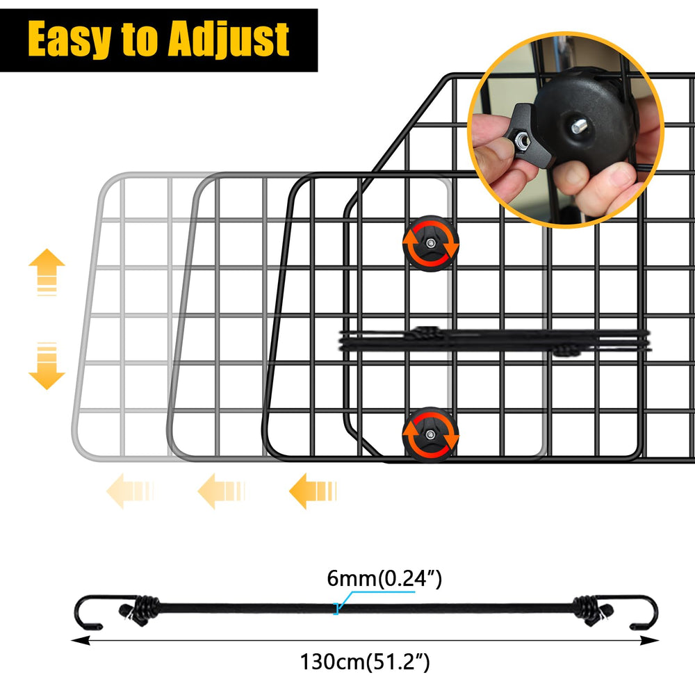 Gtongoko cargo-area barrier keeps pets in back for safer drives.