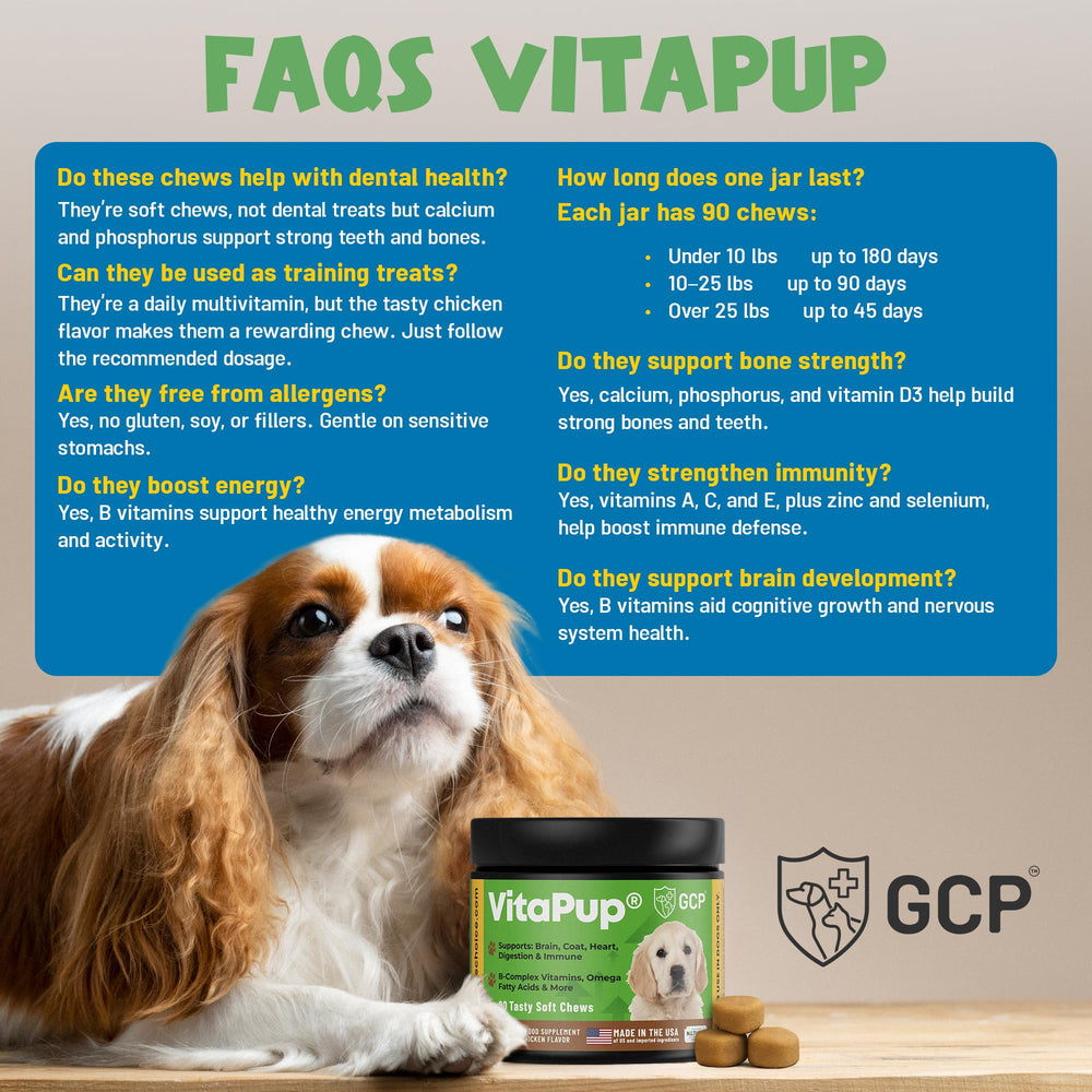 Guardian's Choice VitaPup supports developing brain and immune health.