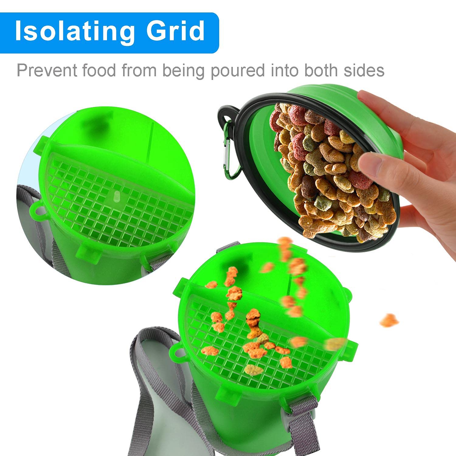 Guardians bottle with carabiner clip in use during hiking, camping.