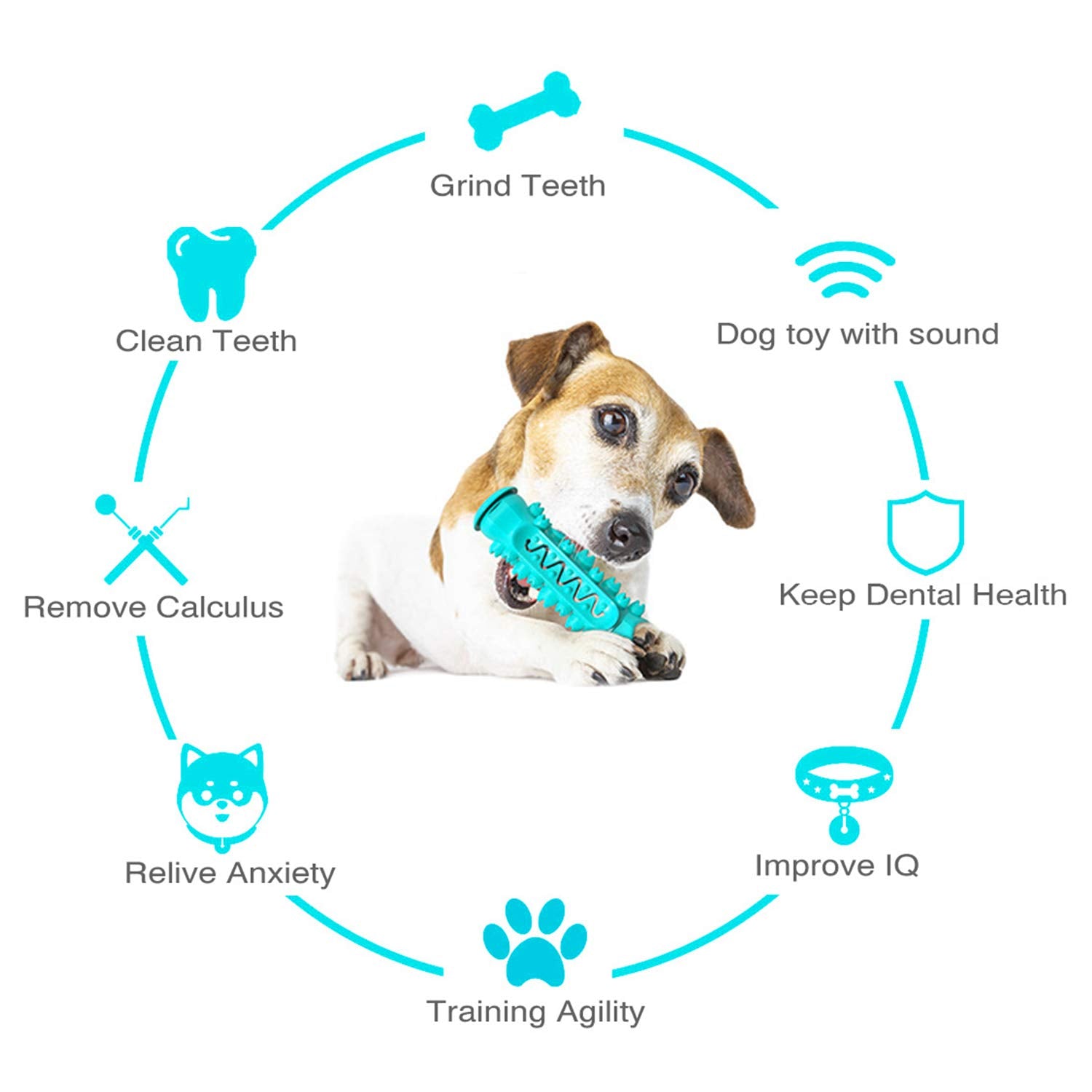 Guardians dog toothbrush toy durable soft rubber for aggressive chewers