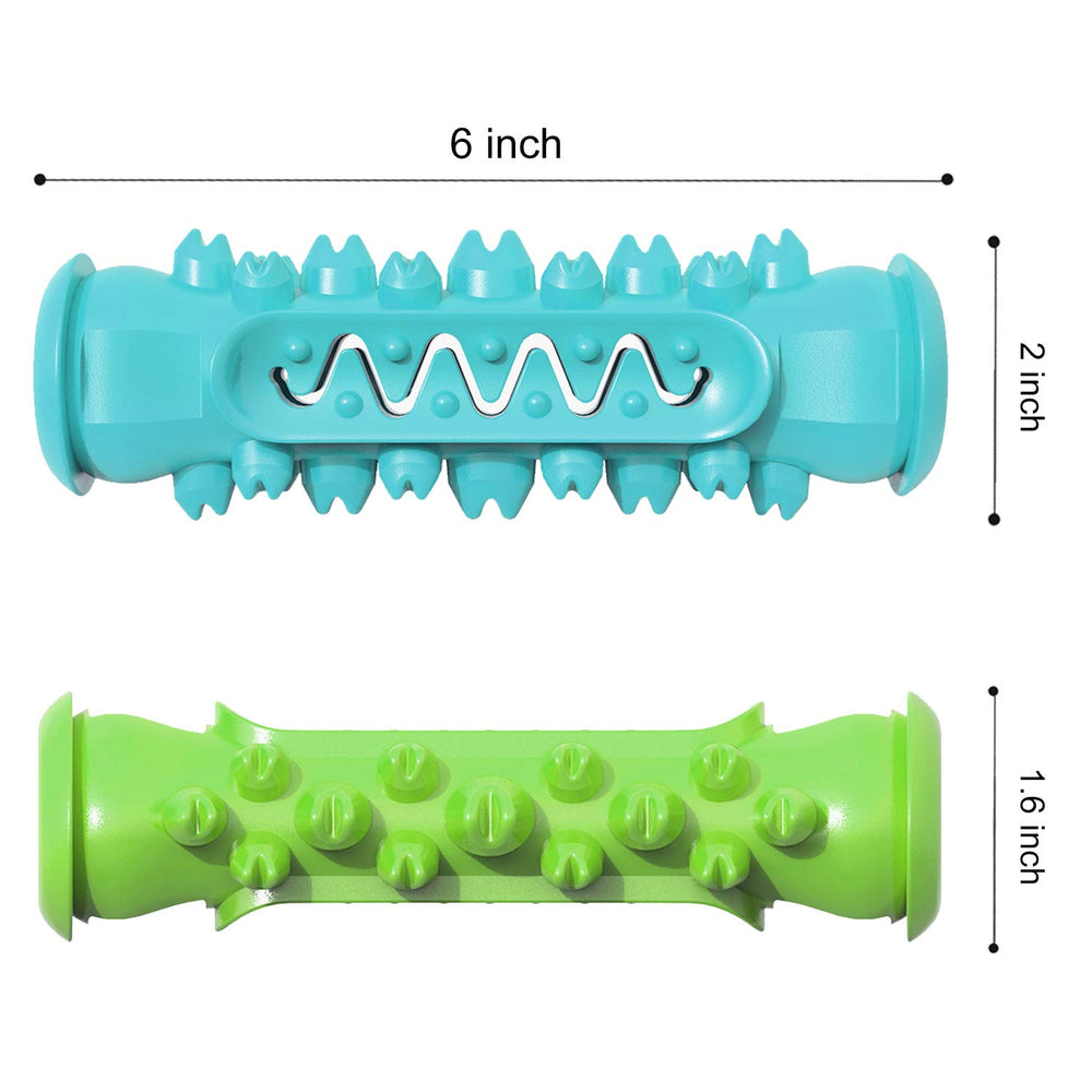 Guardians dog toothbrush toy two-pack blue and green for variety