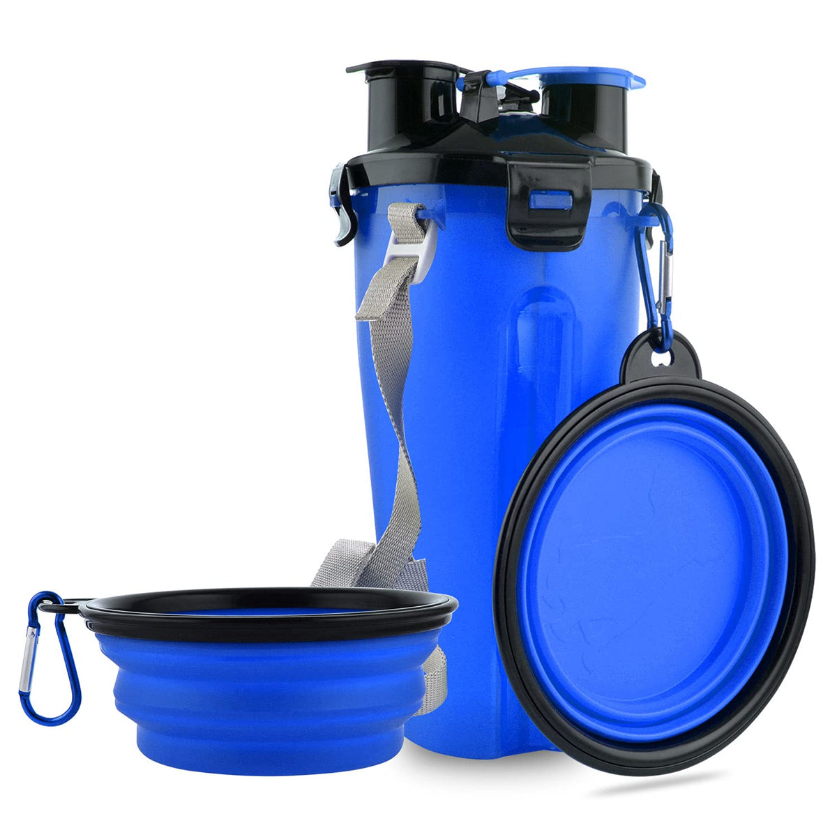 Guardians dog travel water bottle with collapsible bowls for on-the-go hydration