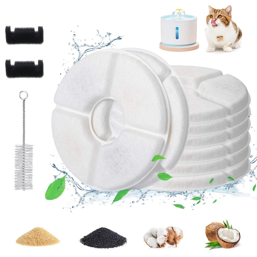 Guarm filtro gato 11 piezas compatible 2-5l, mejora la calidad del agua para la fuente de mascotas.