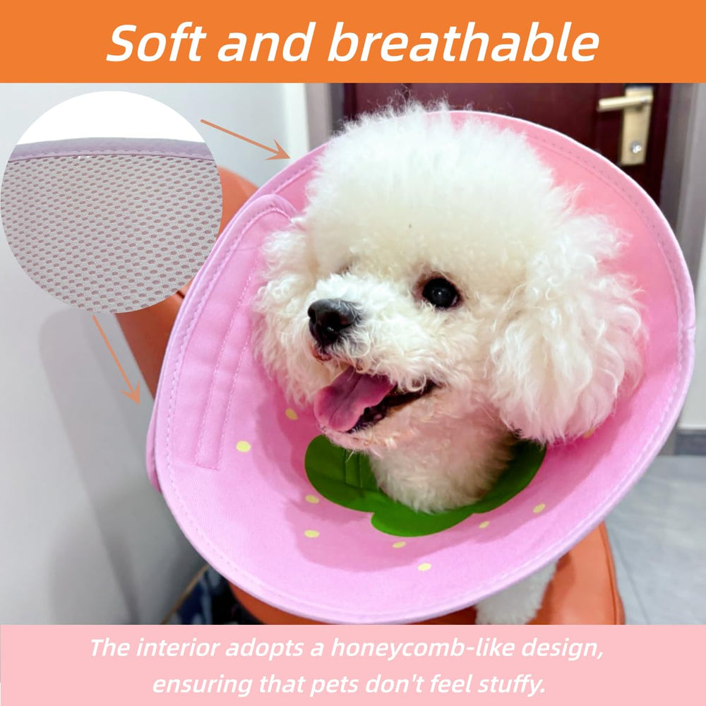 Gudududu Soft Dog Cone Elastic Breathable Material promotes restful sitting.