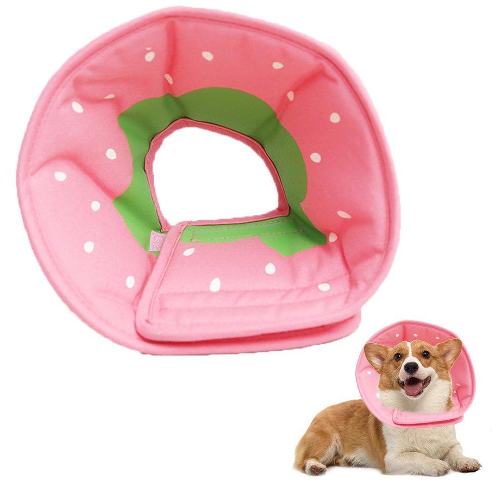 Gudududu Soft Dog Cone Strawberry L wearability keeps pets comfortable during recovery.
