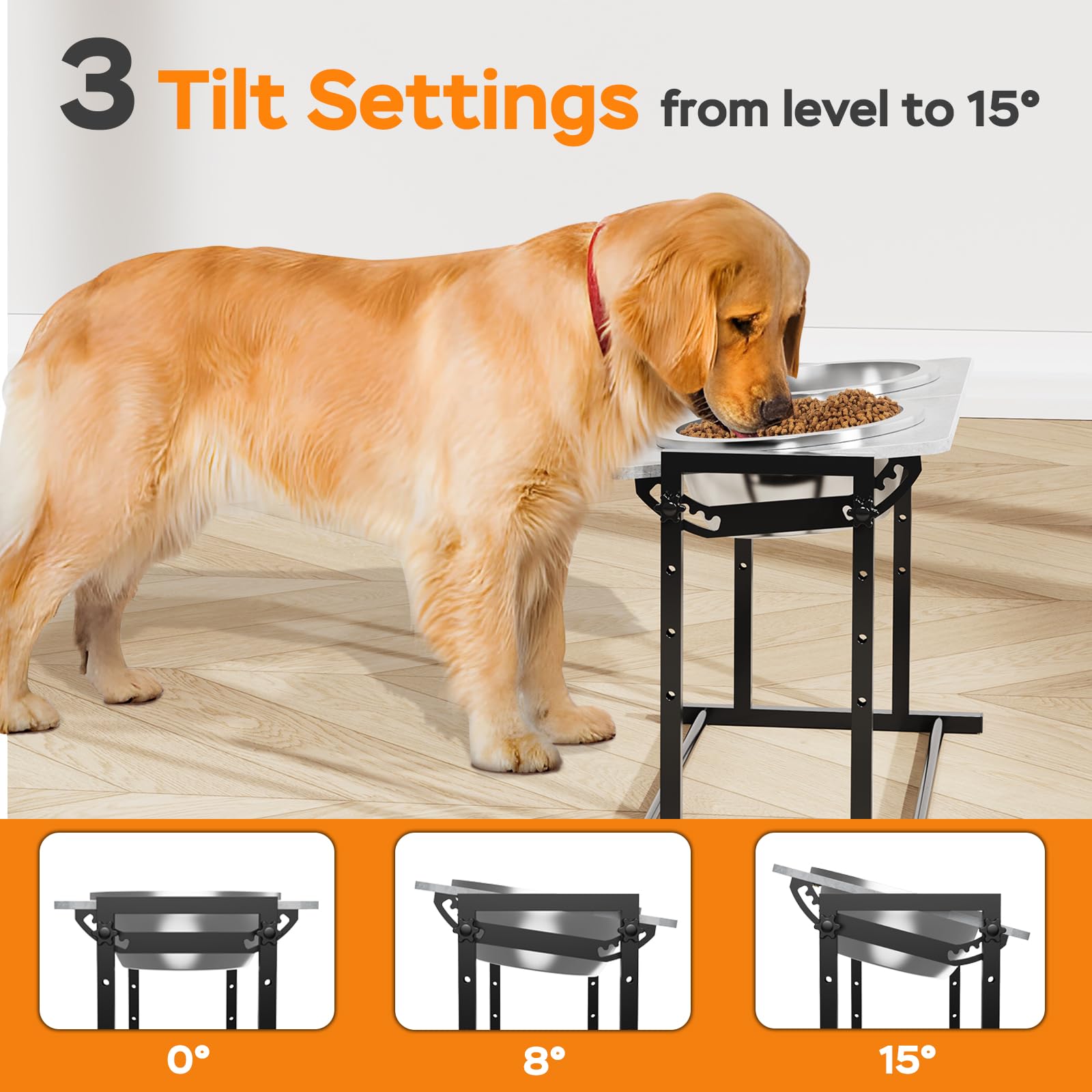 GUIBUKEYAN stable metal stand provides durable support during spirited mealtimes.