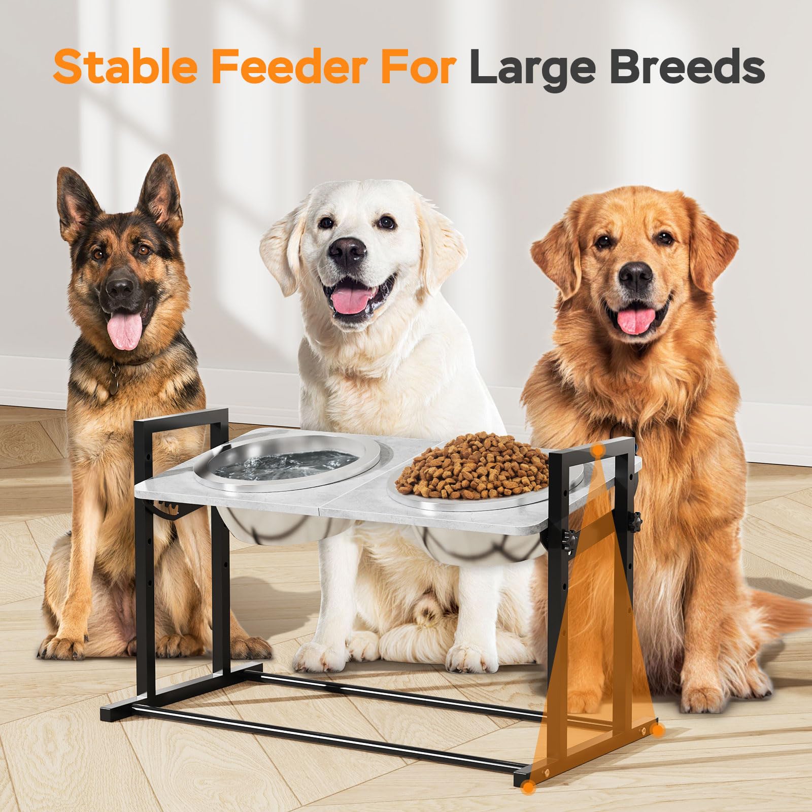 GUIBUKEYAN tiltable dog bowls at 15-degree angle promote comfortable neck posture.