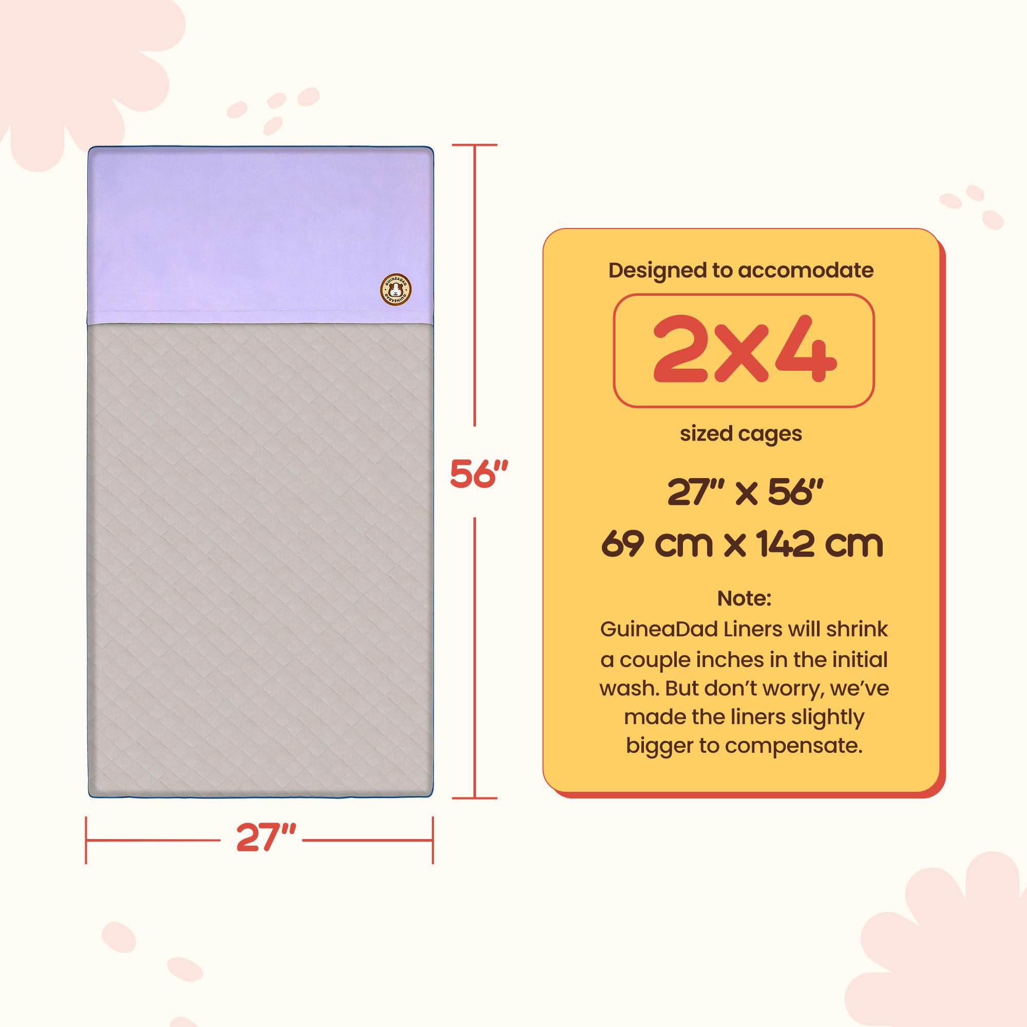 GuineaDad bamboo-core absorbent liner supports moisture control for guinea pigs.