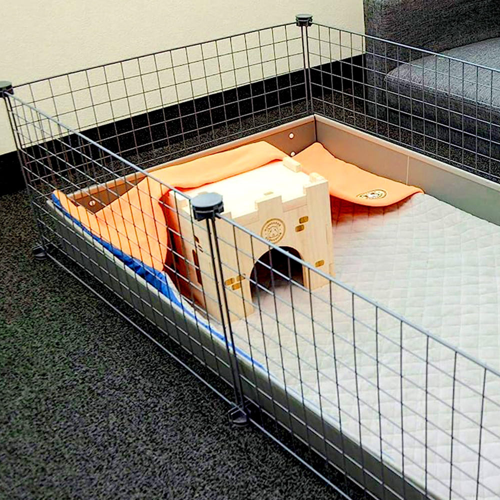 GuineaDad Liner—size overhang helps fit larger cages and wall coverage