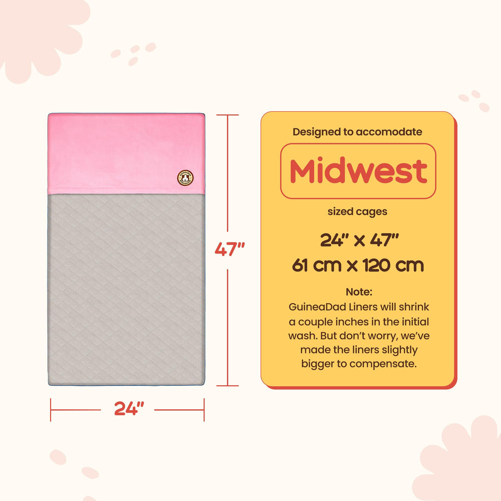 GuineaDad Original bamboo-core absorbent liner draws moisture away for a drier enclosure
