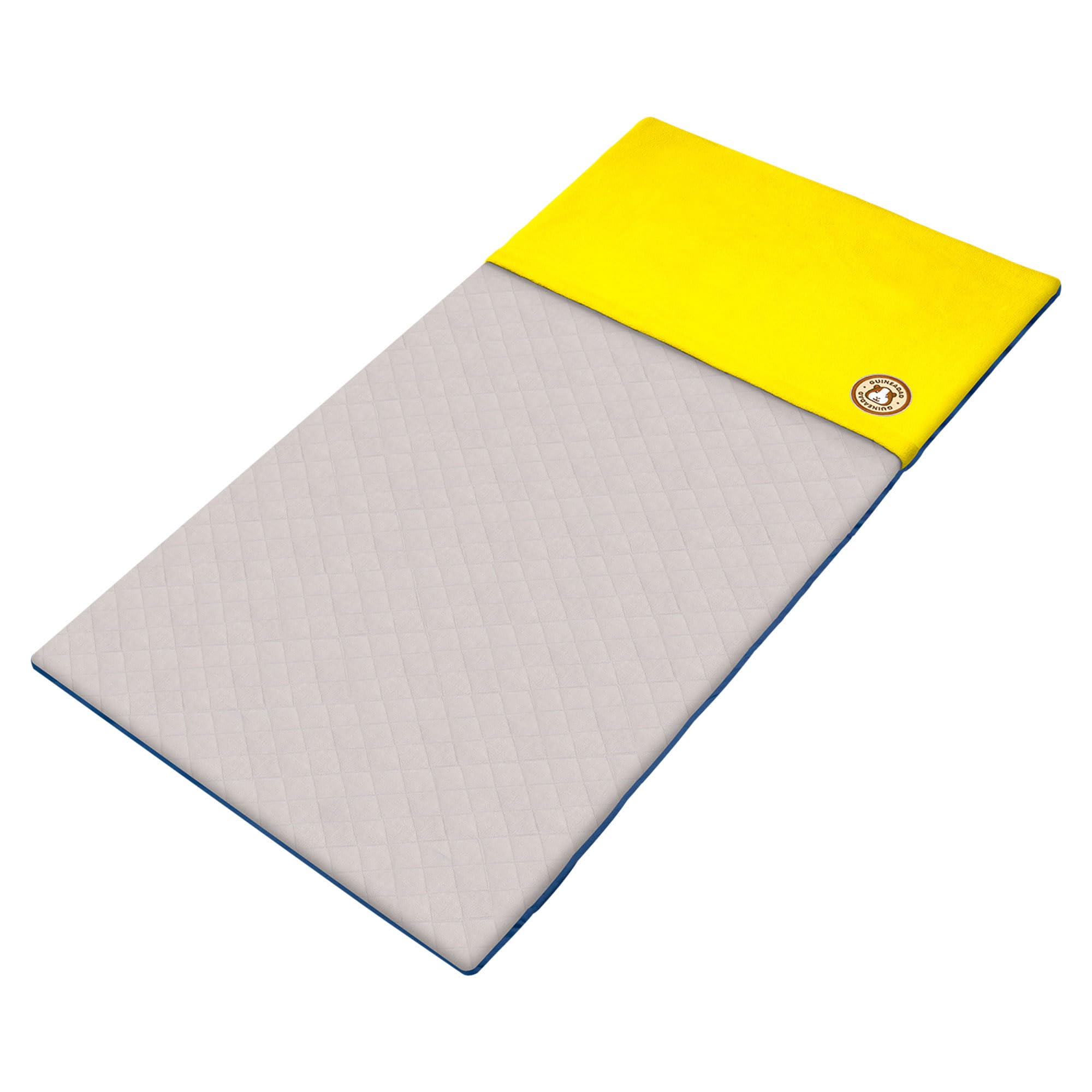 GuineaDad Original cage liner yellow fleece burrow pocket provides cozy exploration space.