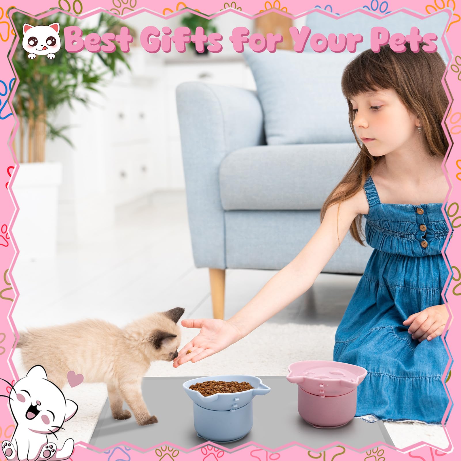 Guiqulai pink-blue colorway brightens kitchen while feeding.