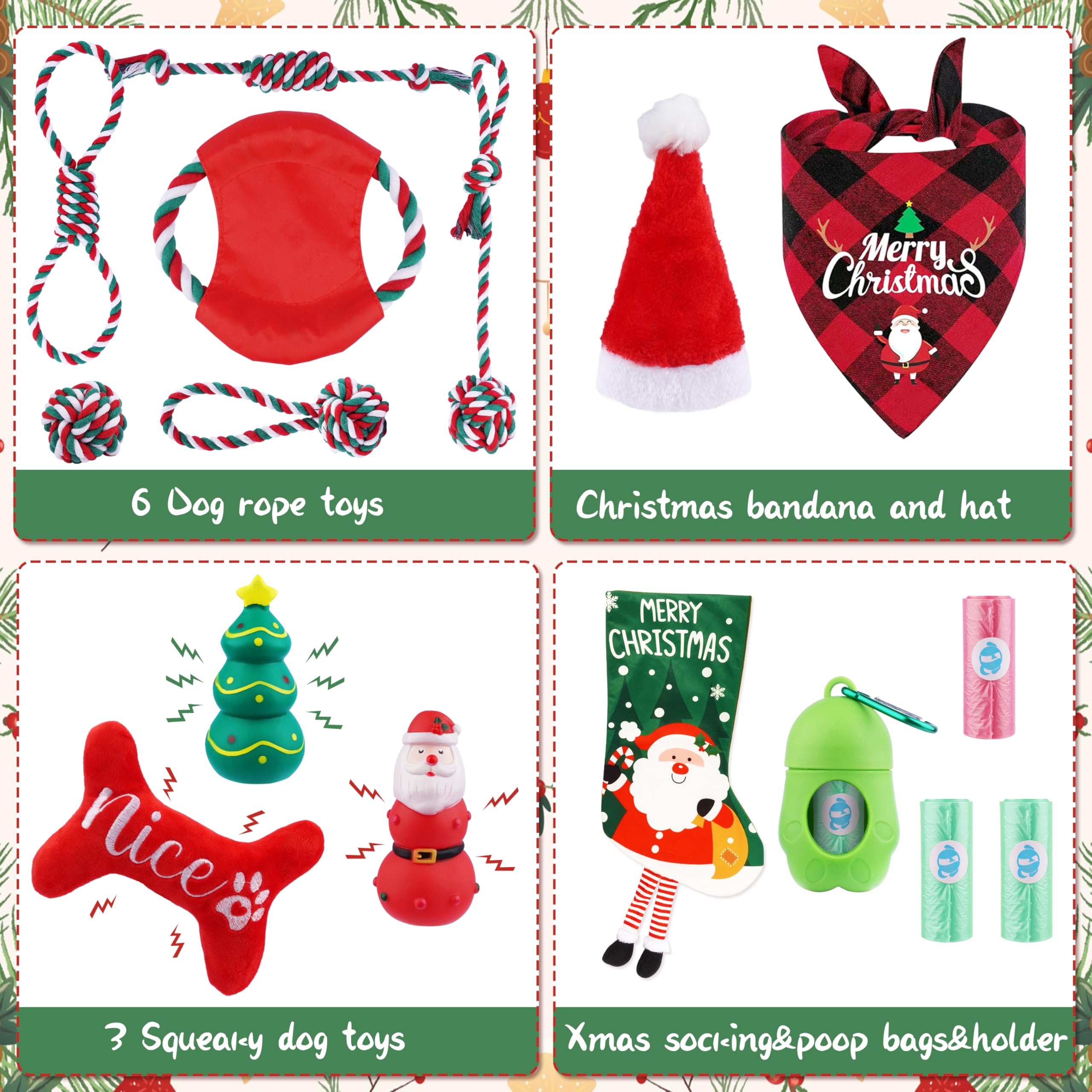 GuiZha festive bandana and Santa hat for holiday photos
