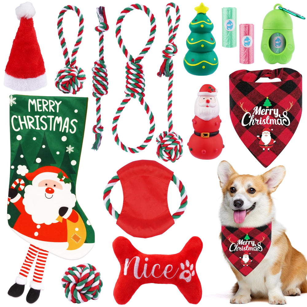GuiZha Christmas rope toys set for interactive tugging and bonding