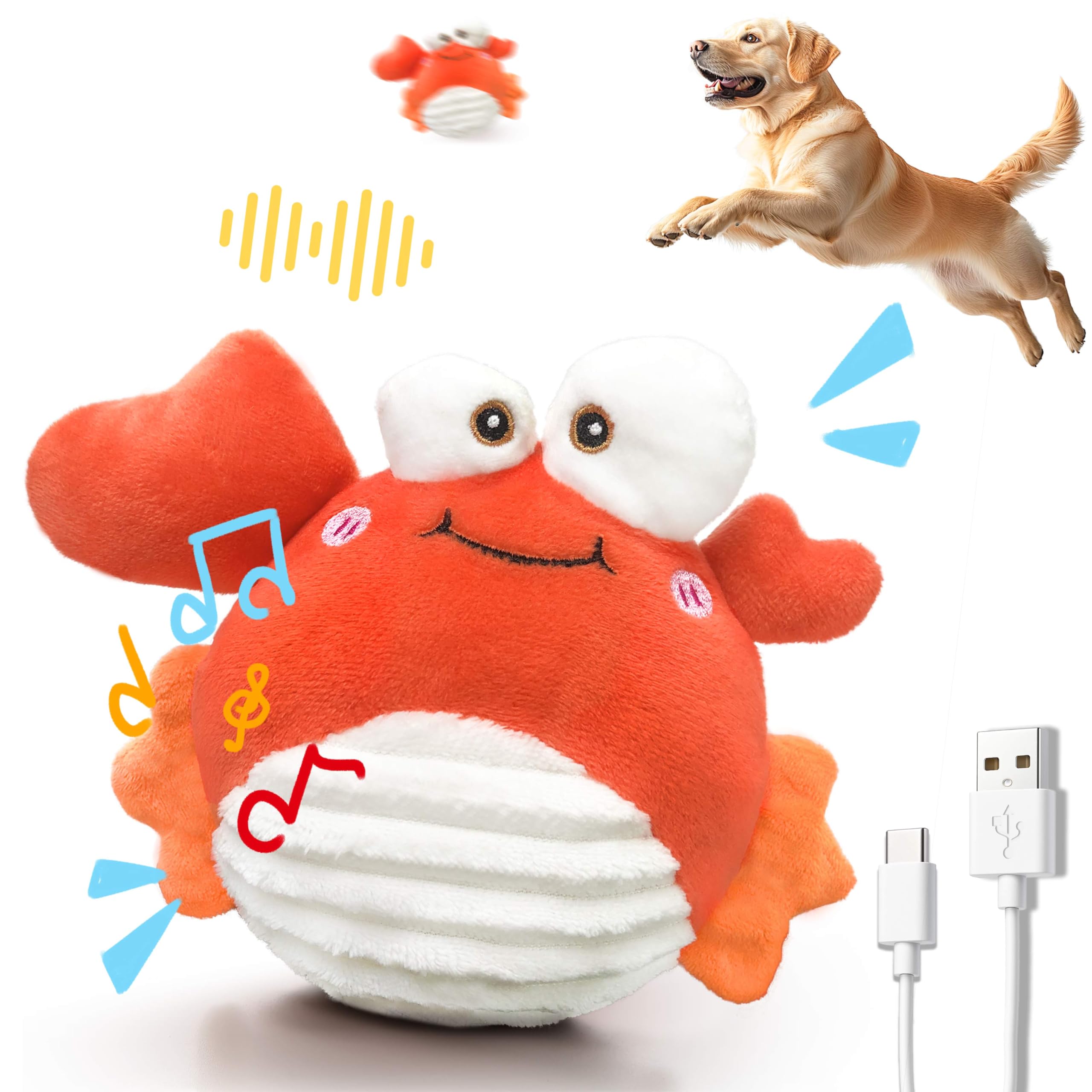 GUKCO Crab interactive toy ball-action keeps dogs focused during solo play and enrichment.