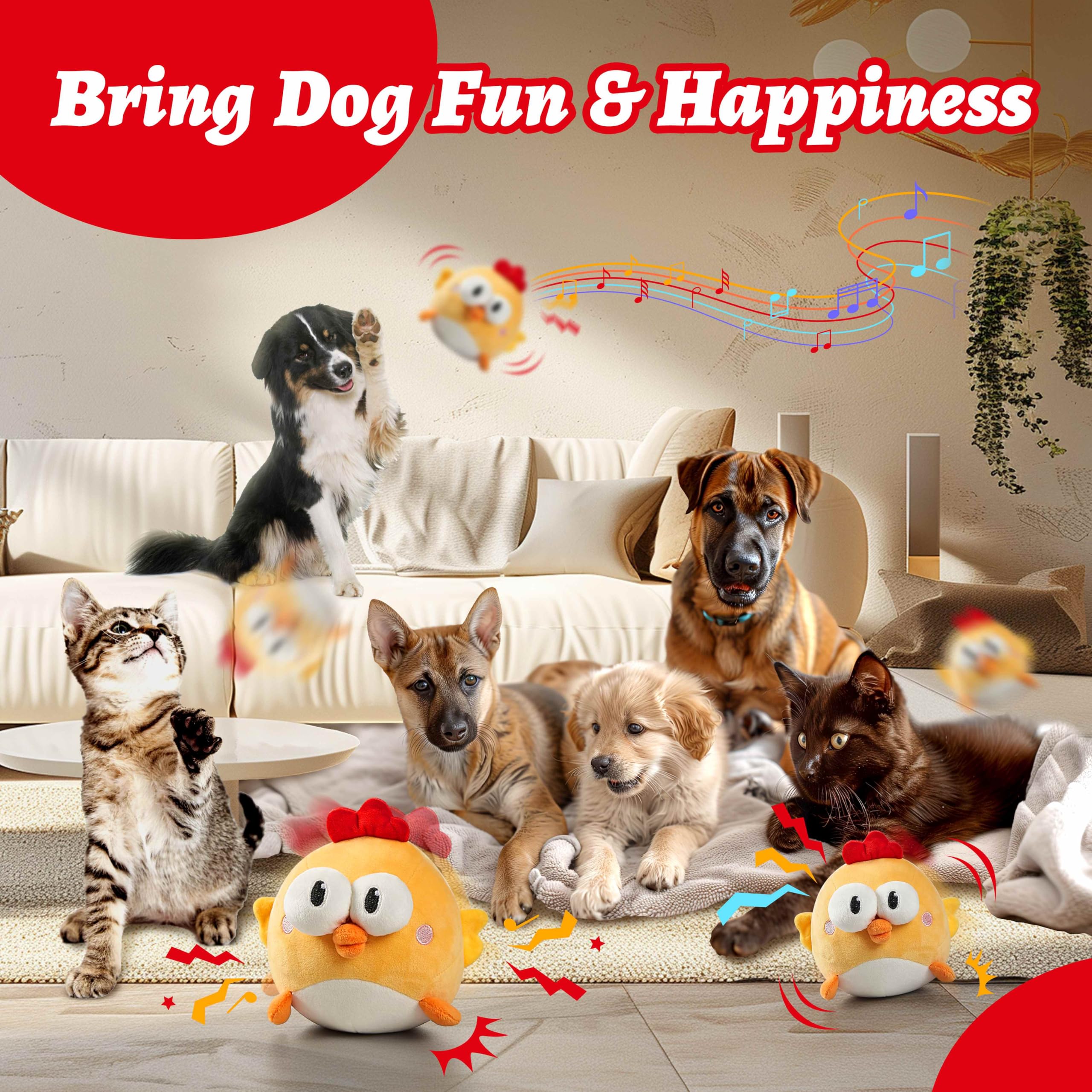GUKCO dog toy singing mode delivering playful sounds during fetch and play