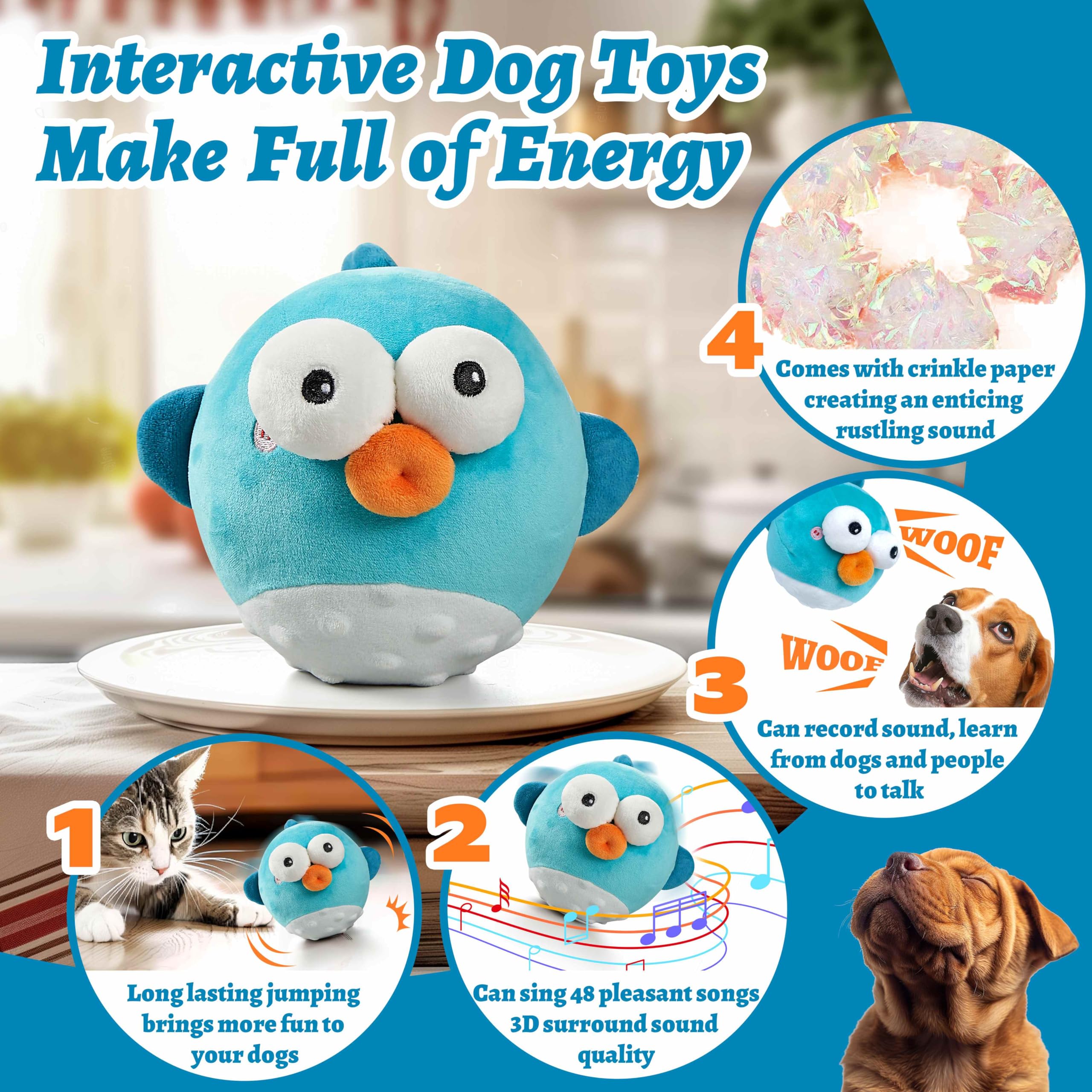GUKCO dog toy showing squeaky feature invites audible interaction and dog curiosity.