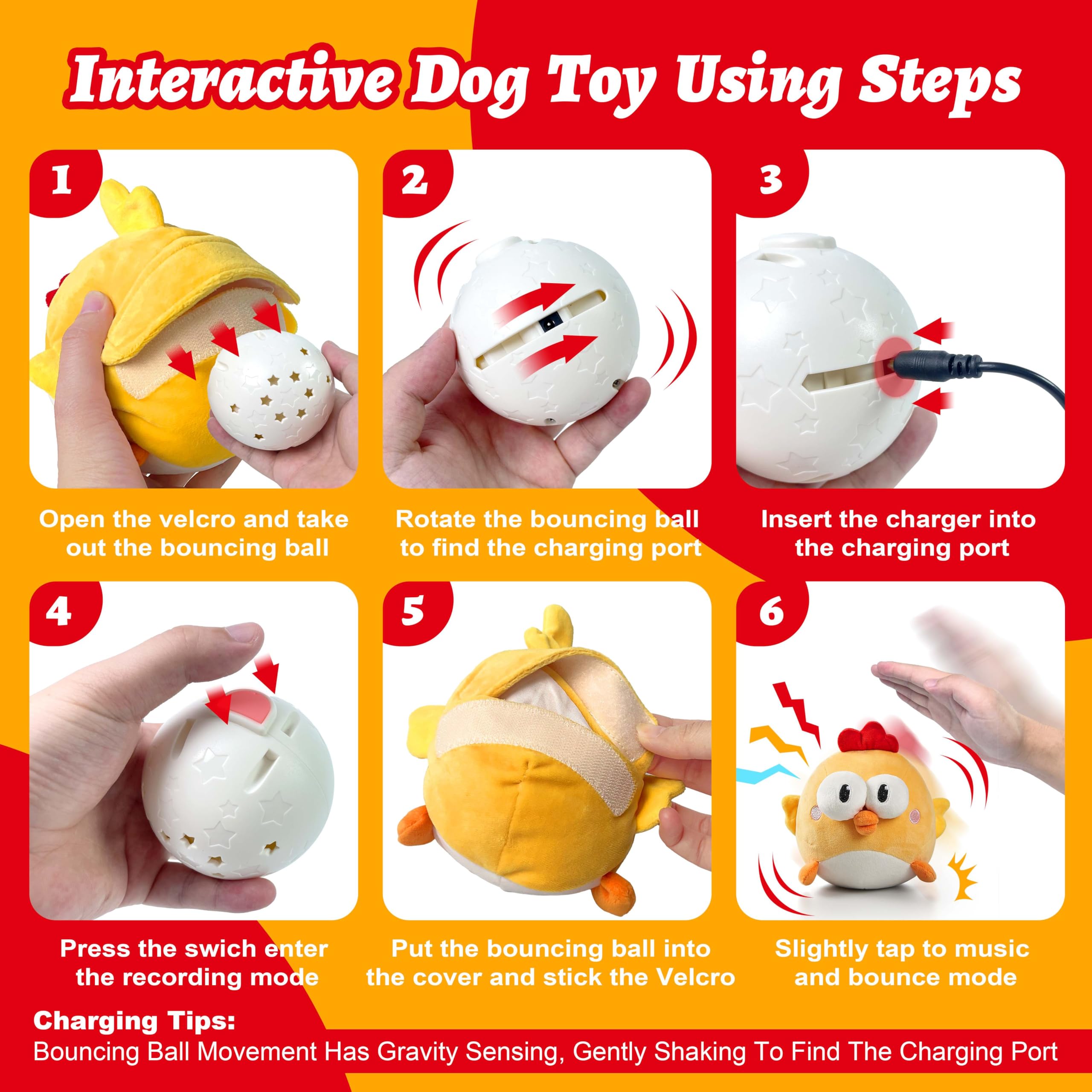 GUKCO rechargeable toy charges quickly for long lasting bouncing action