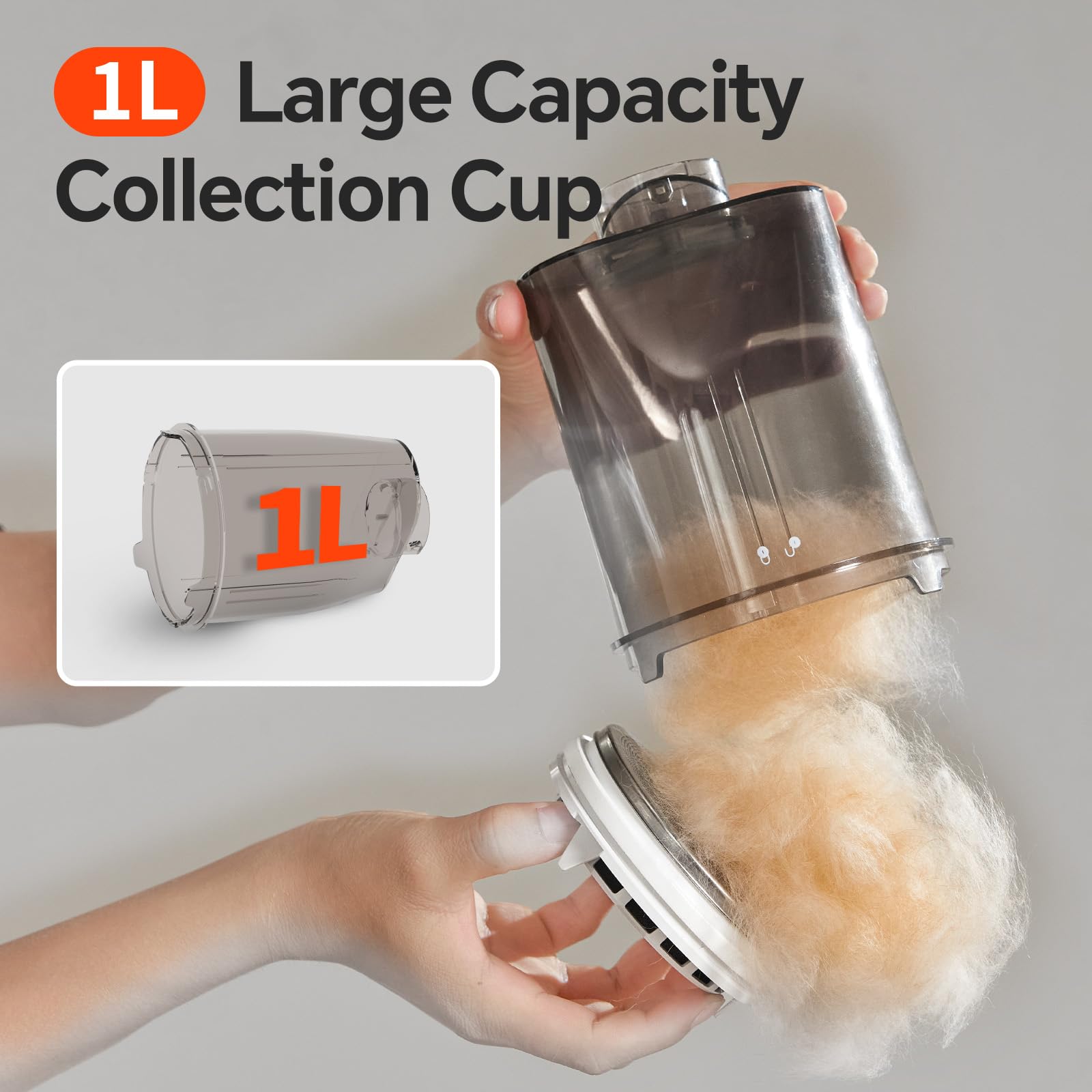 GULIGULI 1L dust bin with easy disposal after grooming