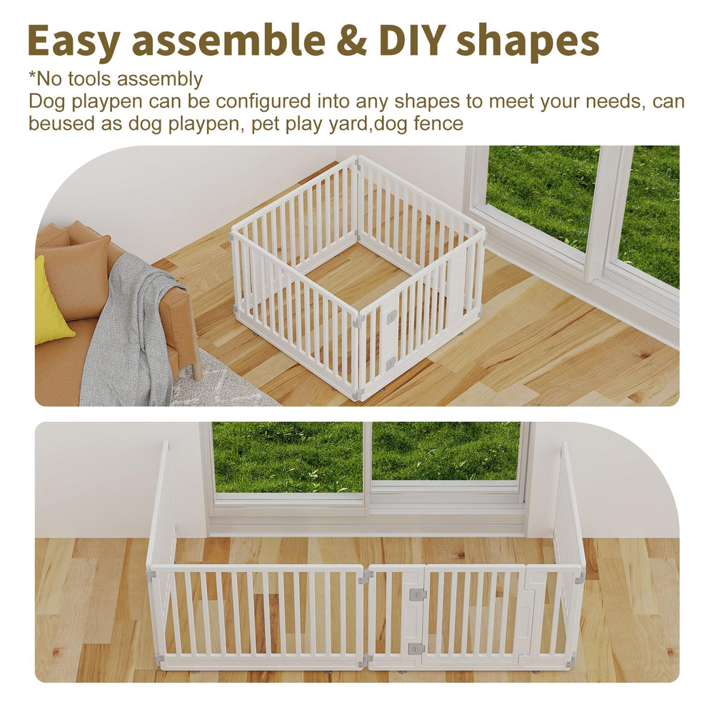 GumiSeao pet playpen indoors and outdoors for versatile use.