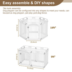 GumiSeao pet playpen outdoor-use setup with anti-skid base for stability.