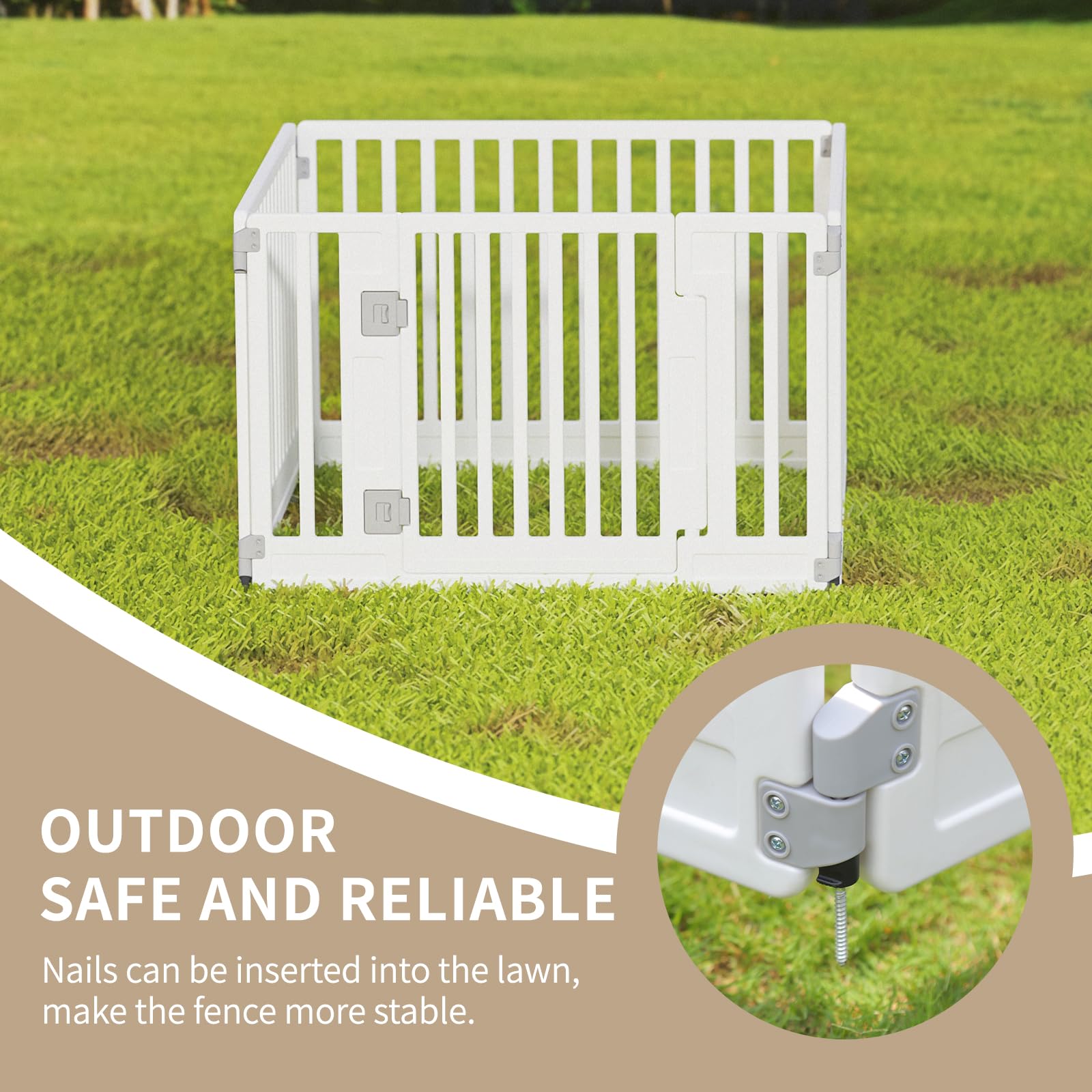 GumiSeao pet playpen outdoors with anti-slip stability.