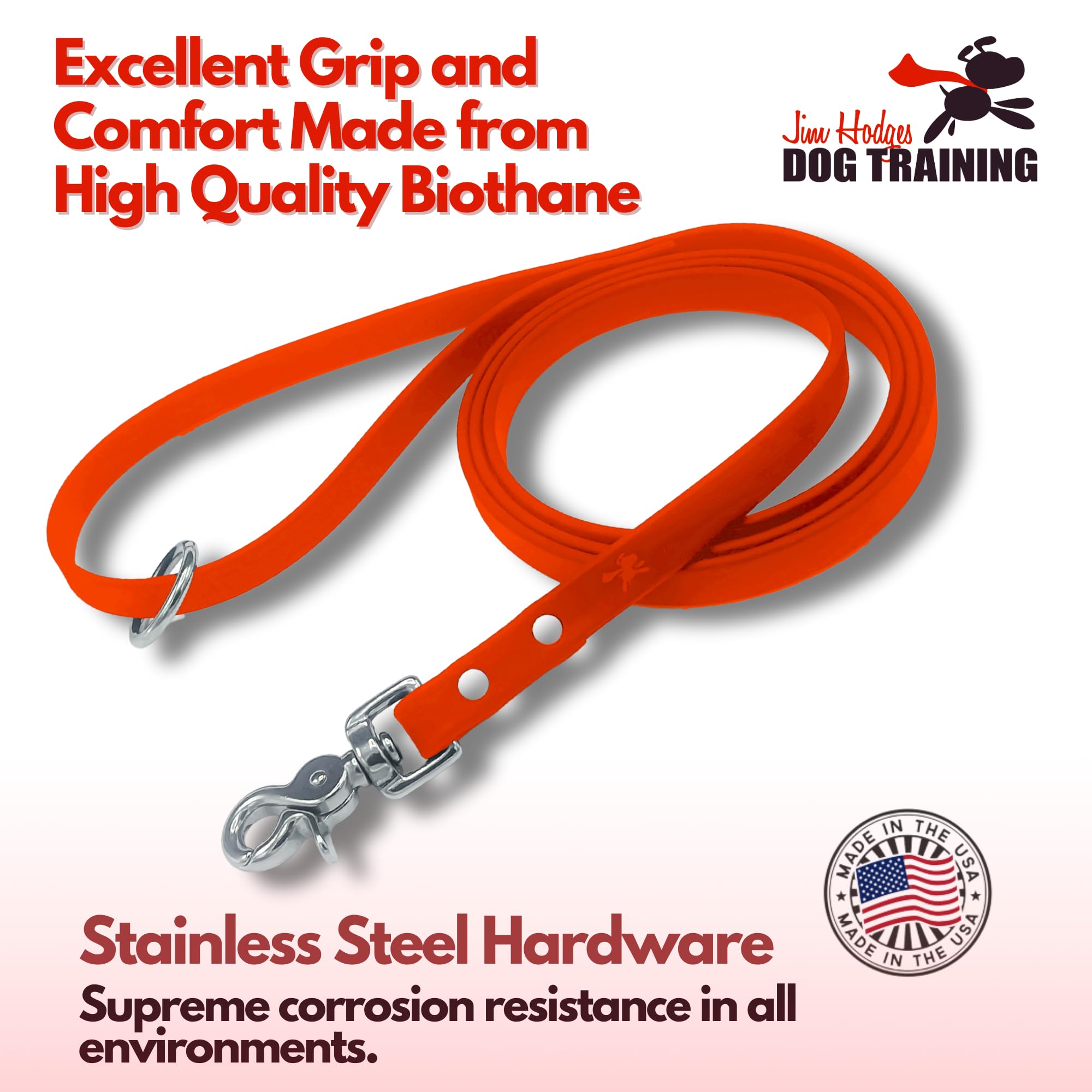 Gummy K9 Biothane leash 6ft length ideal for training, walking, and hiking.
