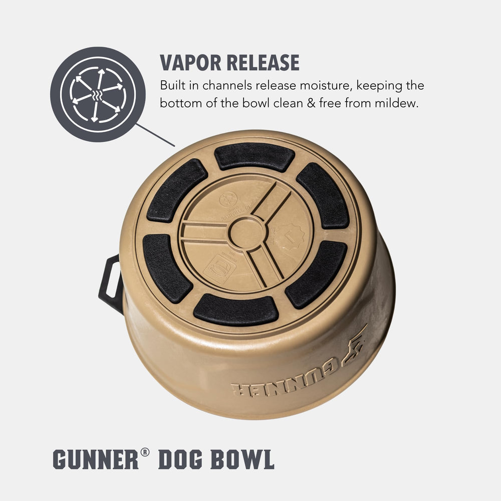 GUNNER dog bowl is dishwasher-safe on the top rack for easy cleaning.
