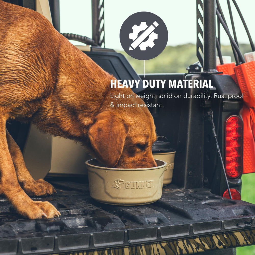 GUNNER dog bowl made in Nashville, USA, reflecting quality and durability.
