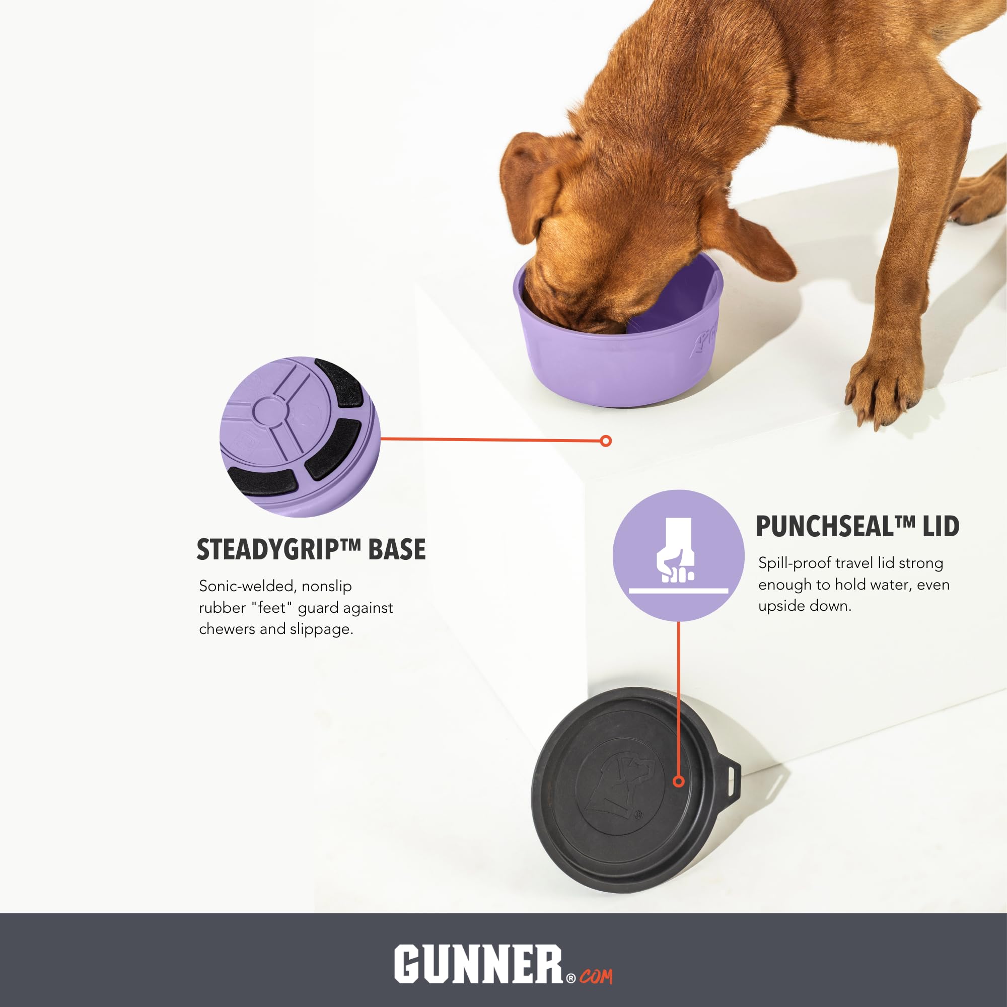 GUNNER dog bowl made in USA supports durability and quality