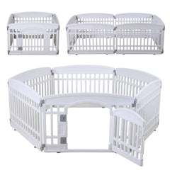 Gupamiga pet playpen 6-panel white assembled provides a safe play space for small dogs.