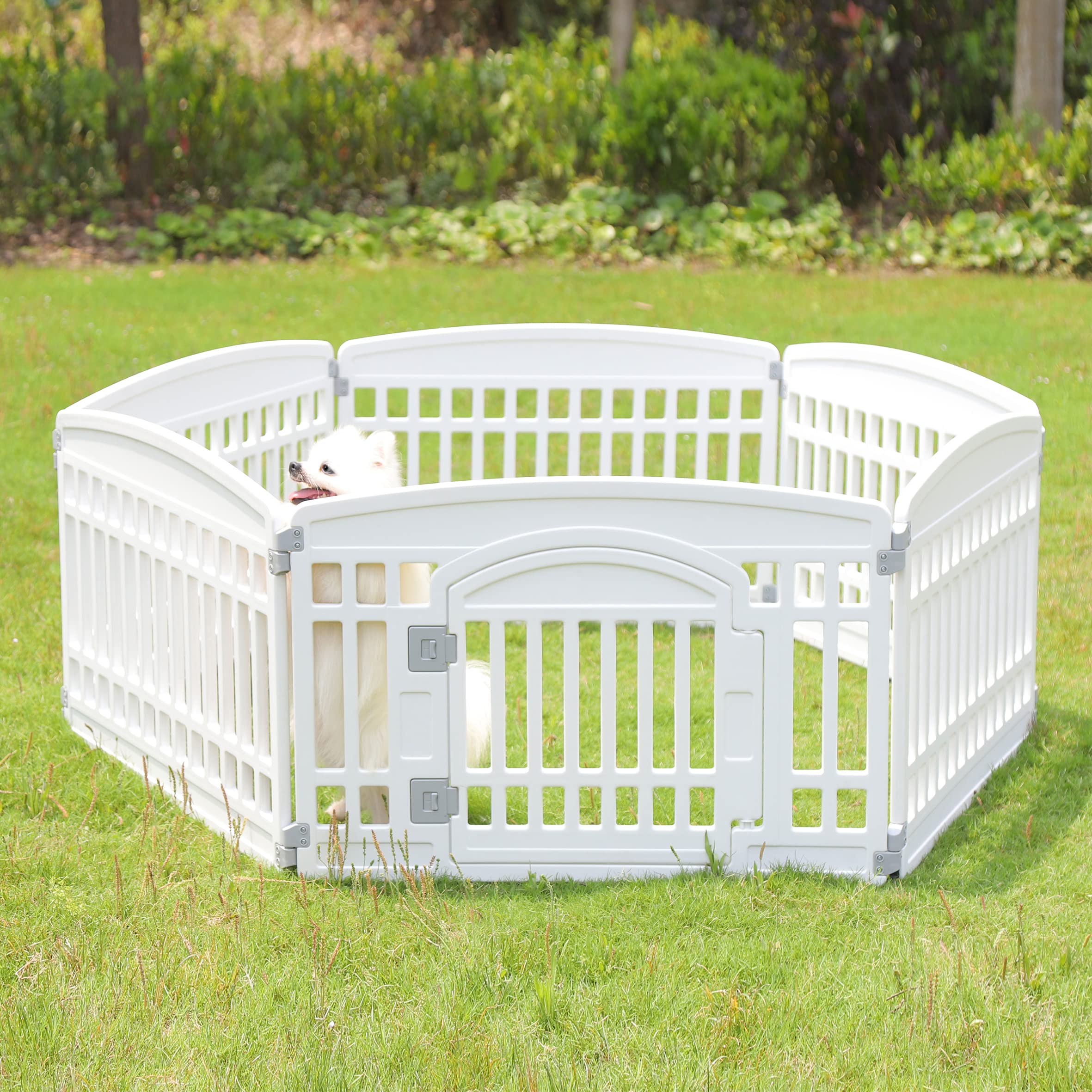 Gupamiga pet playpen dimensions 67x67 inches establish a roomy yet contained space.