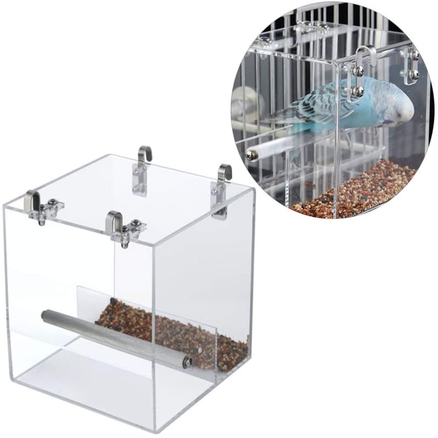 GURECOD medium-size feeder suitable for lovebirds and cockatiels with balanced seed access.