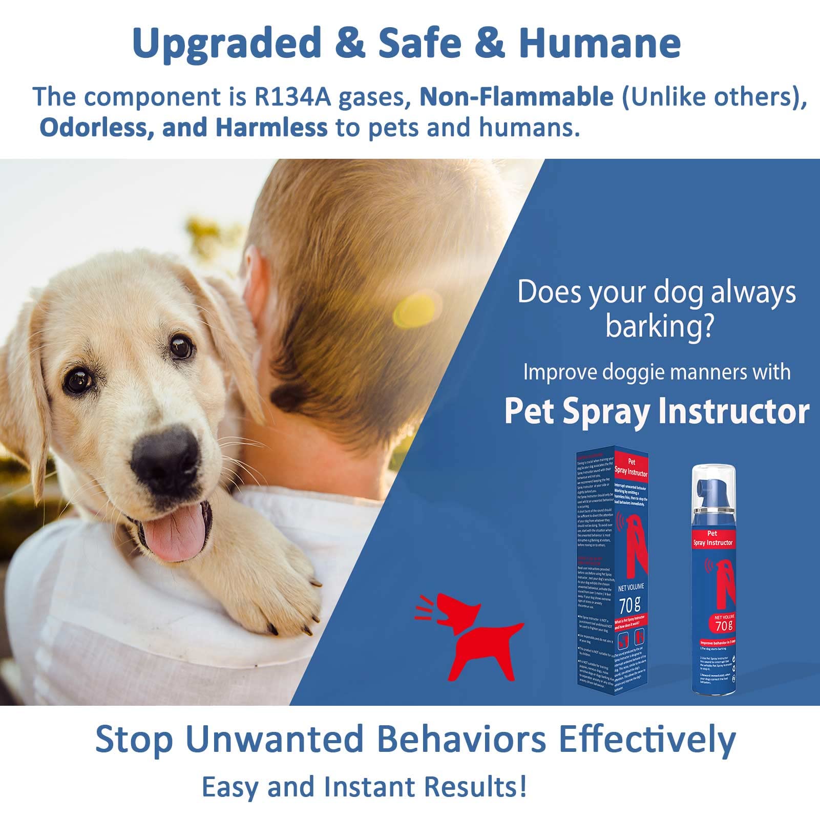 Gutes Leben Dog Instructor Spray demonstrates quick one-button operation for training.