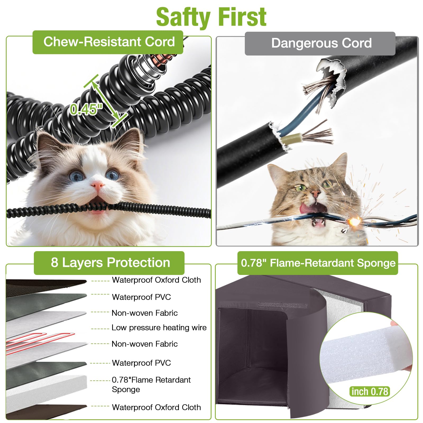 GUTINNEEN cat house dimensions 23-6x20-9x18-3 provide spacious shelter.
