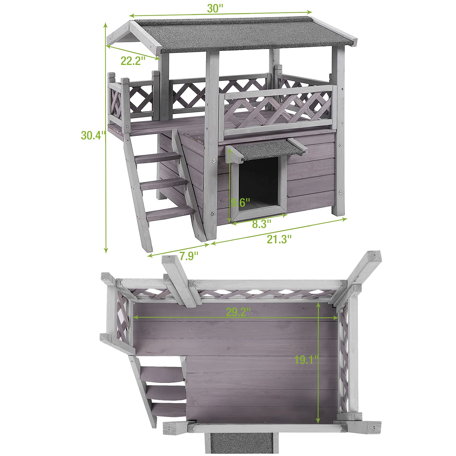 GUTINNEEN cat house inside area shows cozy sleeping enclosure.