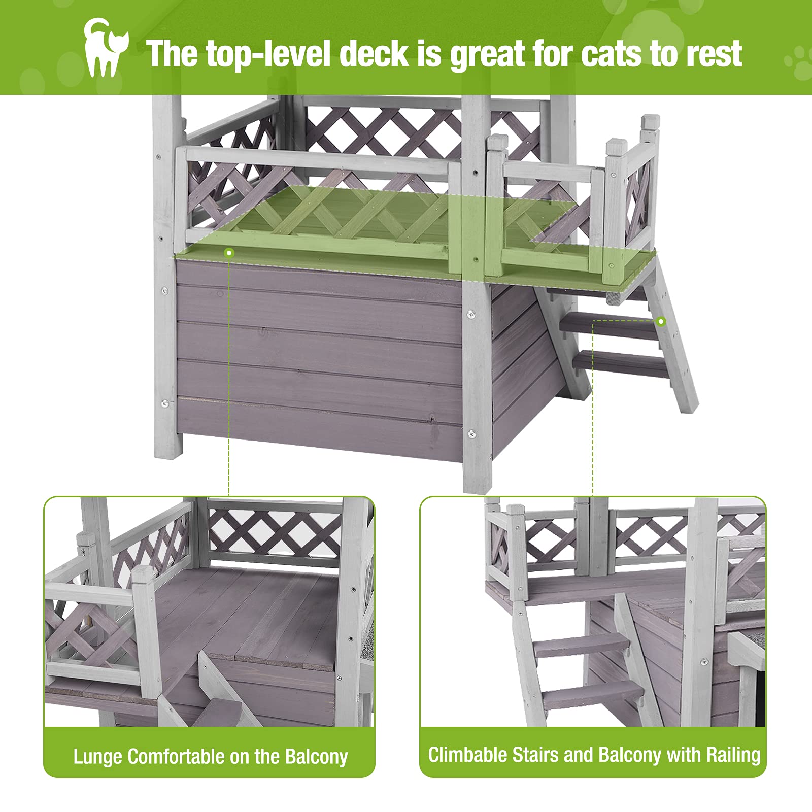 GUTINNEEN cat house stairs image highlights exercise and play.