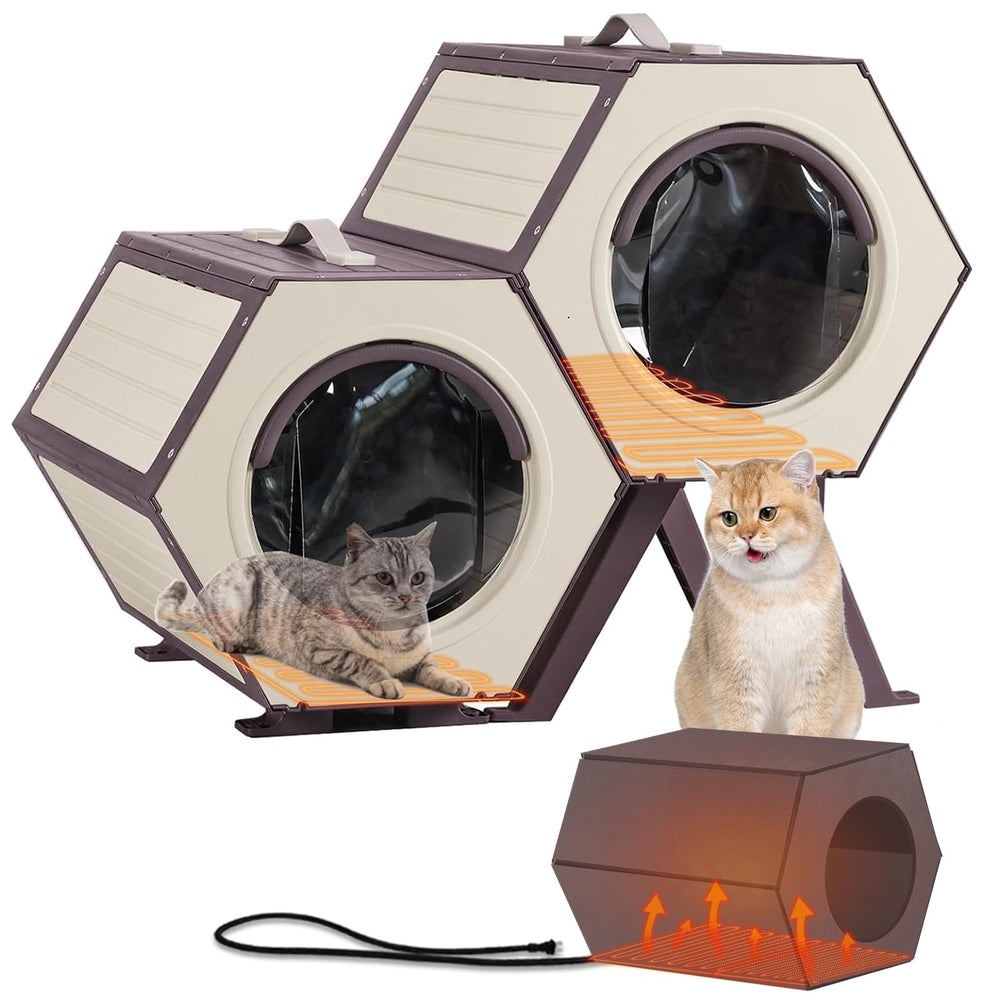 GUTINNEEN expandable outdoor cat house assembly for multi-cat warmth.