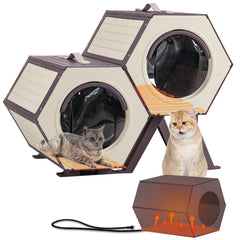 GUTINNEEN expandable outdoor cat house assembly for multi-cat warmth.