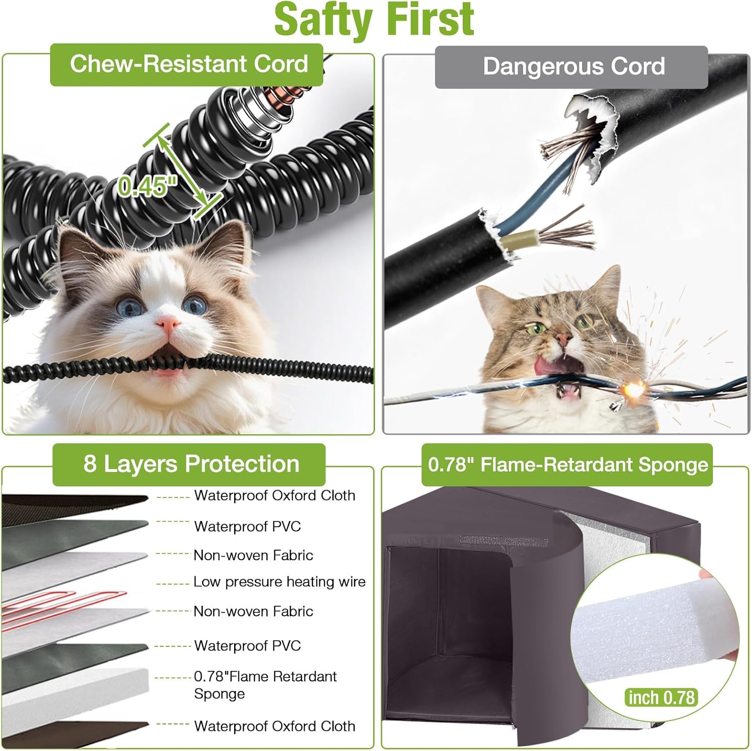GUTINNEEN heated pad and safety features for winter use.