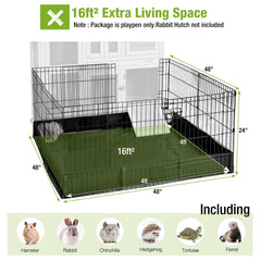GUTINNEEN rabbit playpen detachable bottom with outdoor sunshade capability