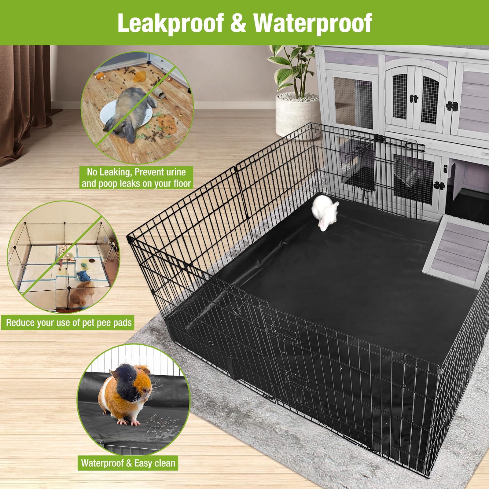 GUTINNEEN rabbit playpen leakproof liner guards floors from droppings