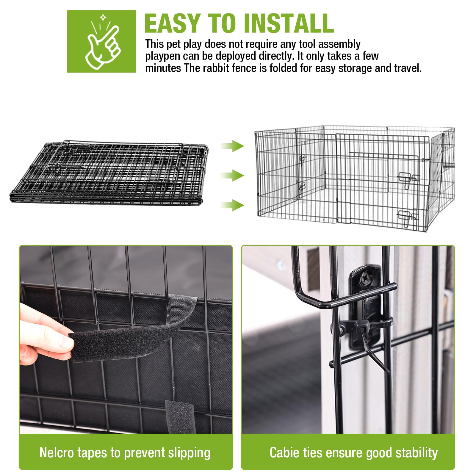 GUTINNEEN rabbit playpen outdoors extension for safe sun playtime