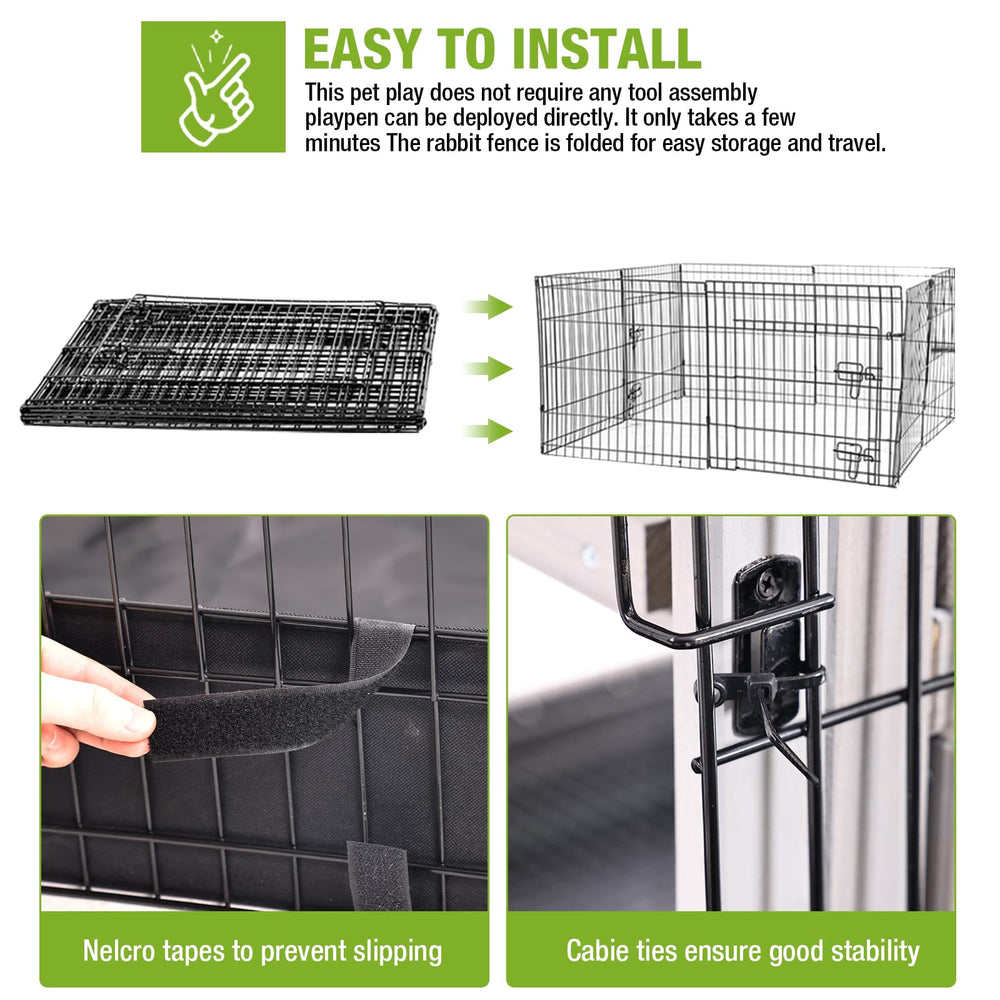 GUTINNEEN rabbit playpen outdoors extension for safe sun playtime
